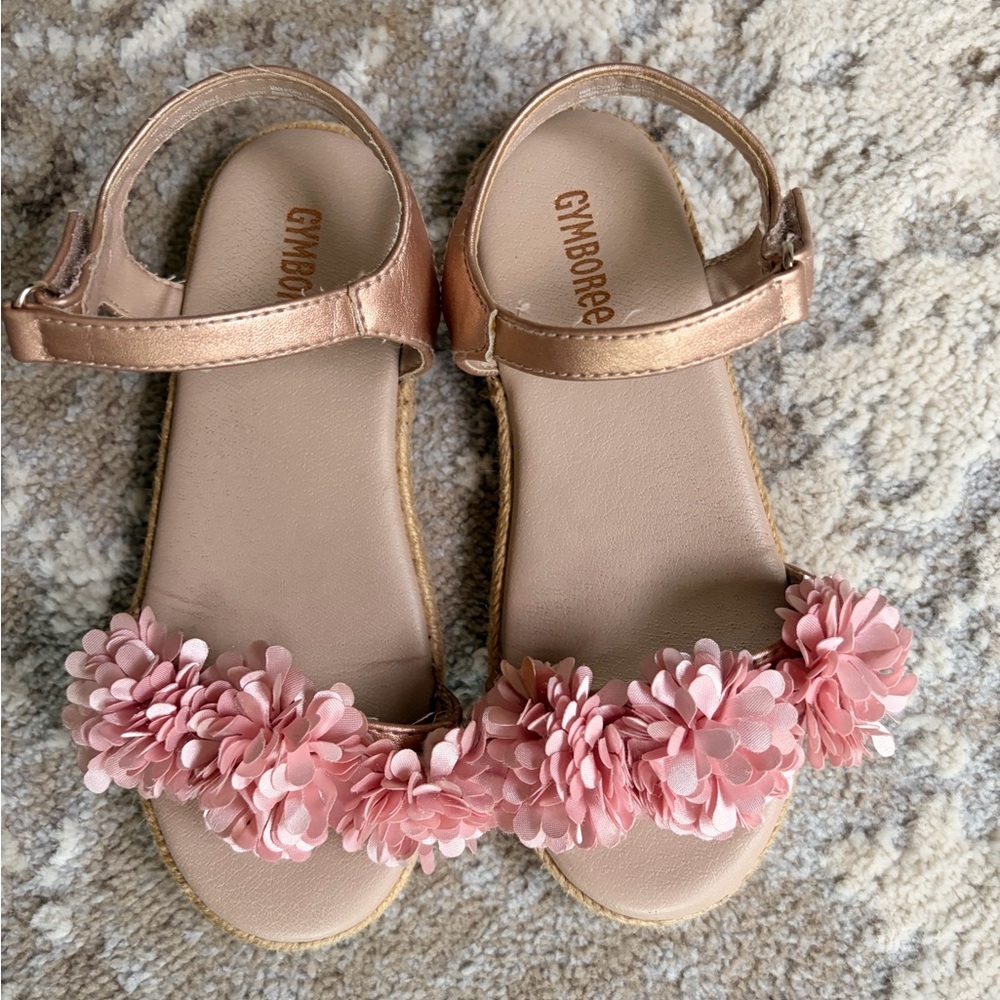 Gymboree Metallic Pink Floral Kids Sandals